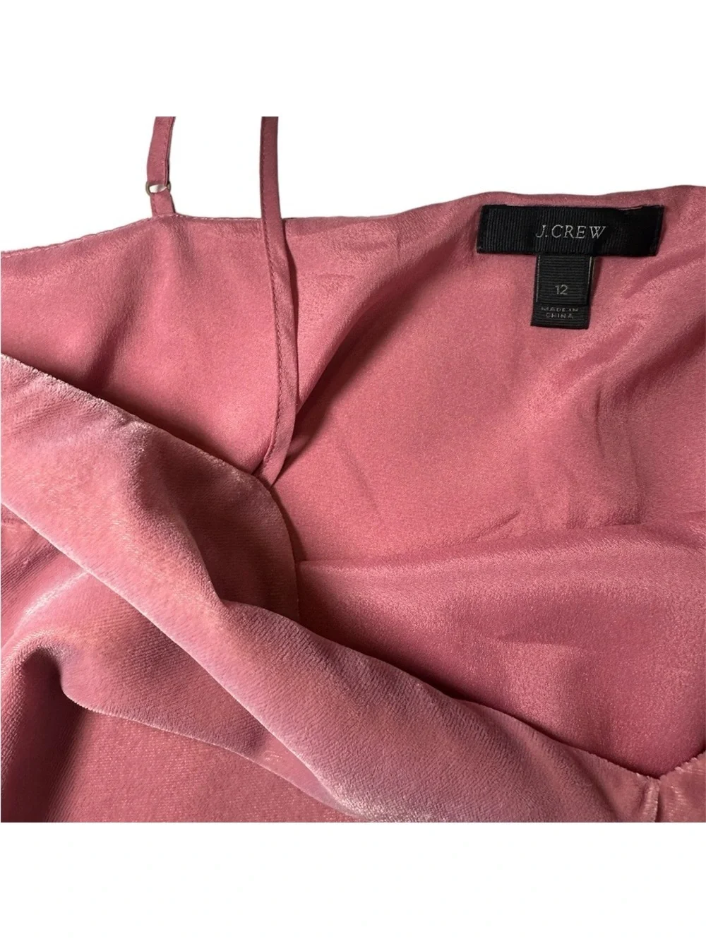 J. Crew Guava Pink Velvet Peplum Cami